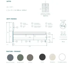 Letto matrimoniale Rafael linea Chérie disponibile in 6 colori