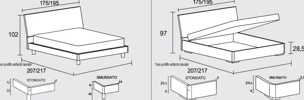 Letto matrimoniale Revon linea New Season
