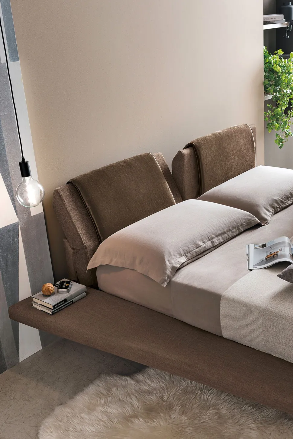 Letto matrimoniale Rodi linea Dreamer in finitura Tabacco