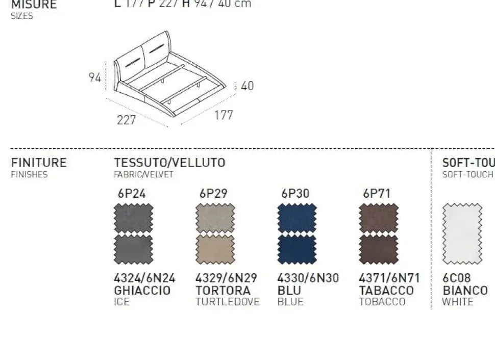 Letto matrimoniale Stromboli linea Dreamer in finitura Bianco