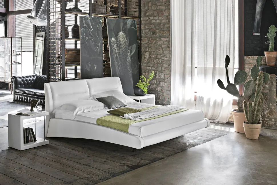 Letto matrimoniale Stromboli linea Dreamer in finitura Bianco