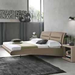 Letto matrimoniale Stromboli linea Dreamer in finitura Tortora