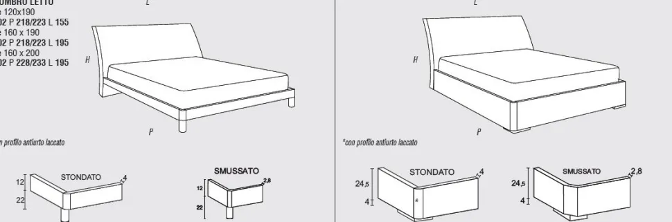 Letto matrimoniale Sveva linea New Season