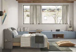 Letto singolo Box linea Airone con testiera imbottita