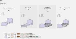 Letto singolo Cloud linea Ginevra disponibile in 4 versioni e 9 colorazioni