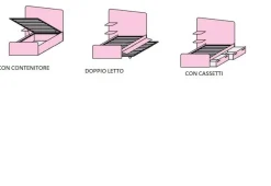 Letto Singolo con mensole integrate Corin disponibile in 3 varianti e 15 colorazioni