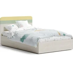 Letto singolo contenitore ANTARES cenere wood