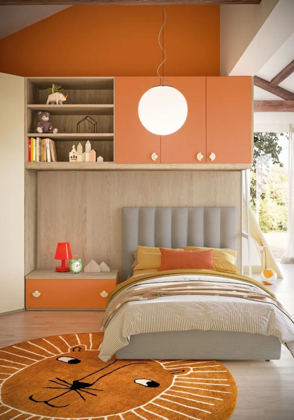 Letto singolo contenitore in tessuto sfoderabile Holid linea Colorfull