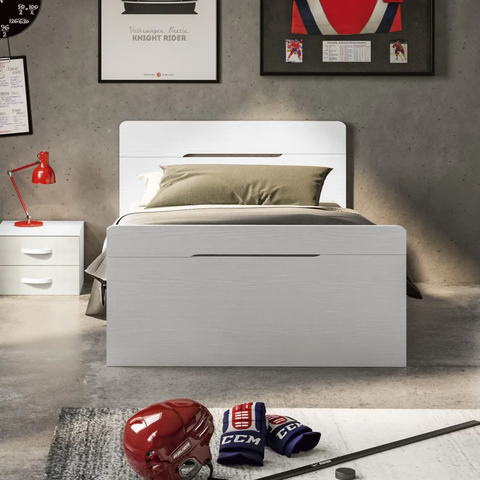 Letto singolo ENEA frassino nuvola