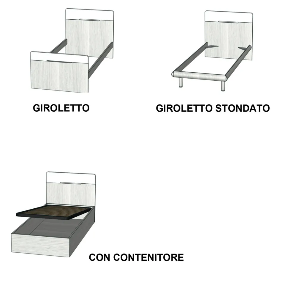 Letto singolo ENEA frassino nuvola