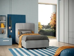 Letto Singolo imbottito in tessuto Apollo disponibile in vari colori