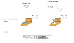 Letto Singolo imbottito in tessuto Apollo disponibile in vari colori