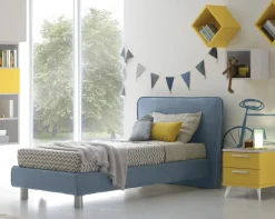 Letto singolo imbottito Riven linea Airone