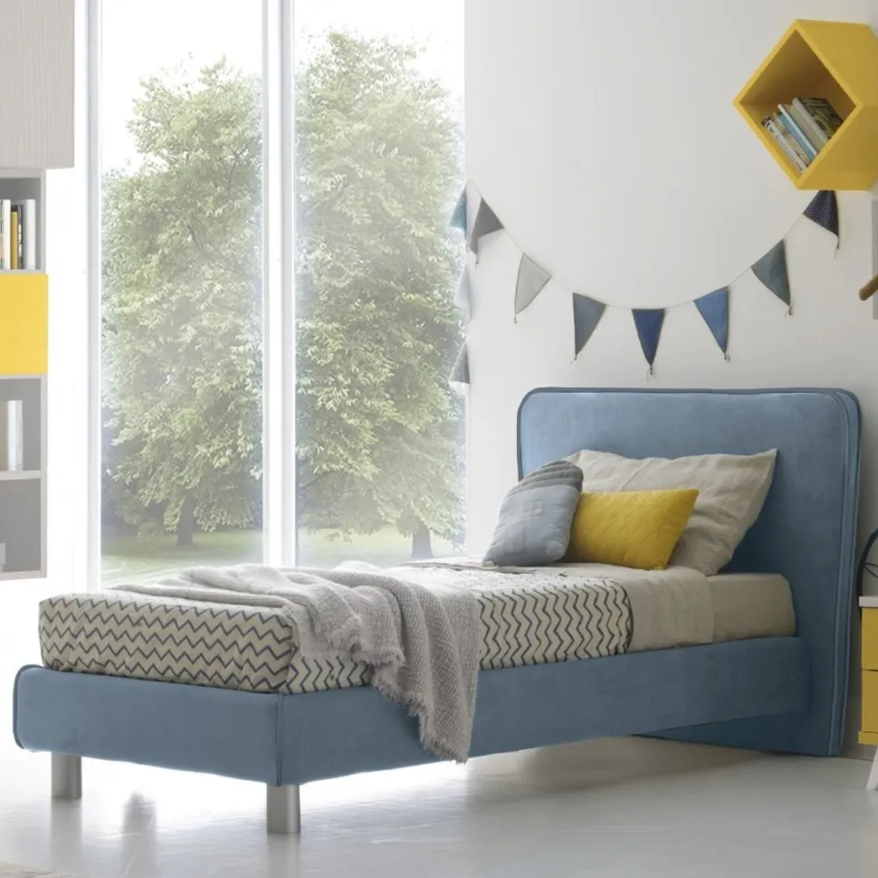Letto singolo imbottito Riven linea Airone