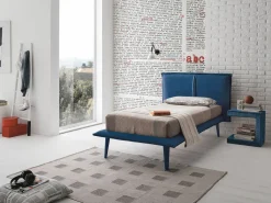 Letto singolo Itaca linea Dreamer in finitura Blu