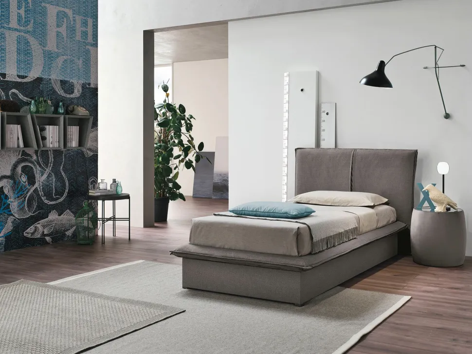 Letto singolo Itaca linea Dreamer in finitura Blu