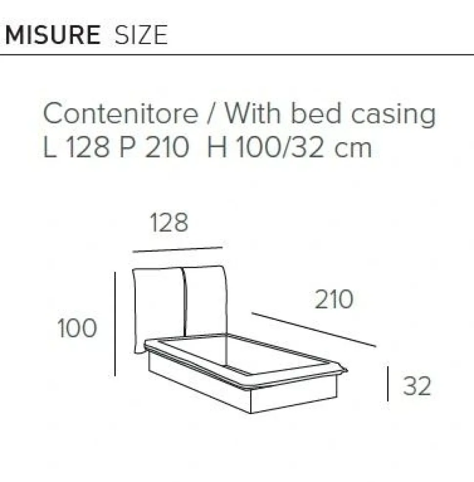 Letto singolo Itaca linea Dreamer in finitura Blu