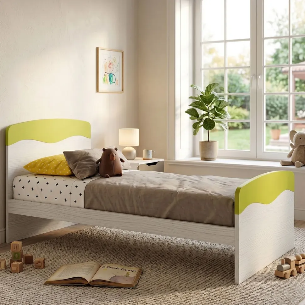 Letto Singolo Moderno Greg - Linea Colorfull (Colori e Contenitore Personalizzabili)