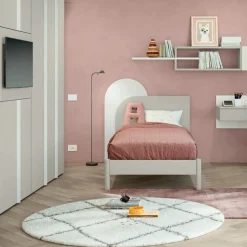 Letto singolo multifunzionale con testiera bicolore disponibile in 5 varianti e 13 colorazioni