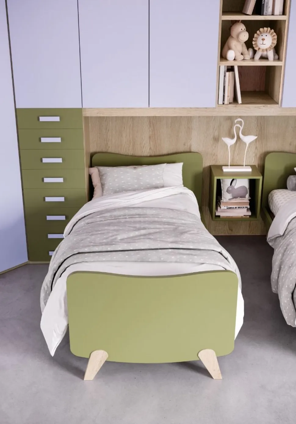 Letto singolo Poti linea Colorfull disponibile in 26 colorazione