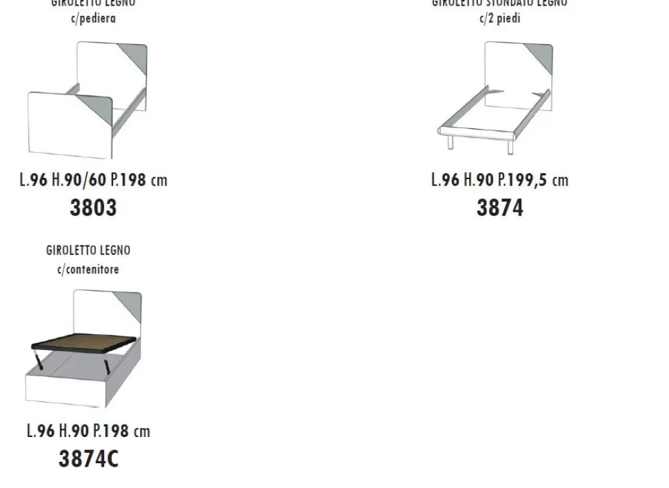 Letto singolo Susan linea Fly con inserti colorati