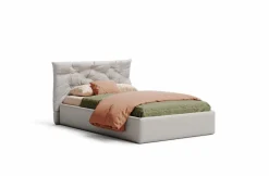 Letto una piazza e mezza contenitore in tessuto sfoderabile Toby linea Colorfull