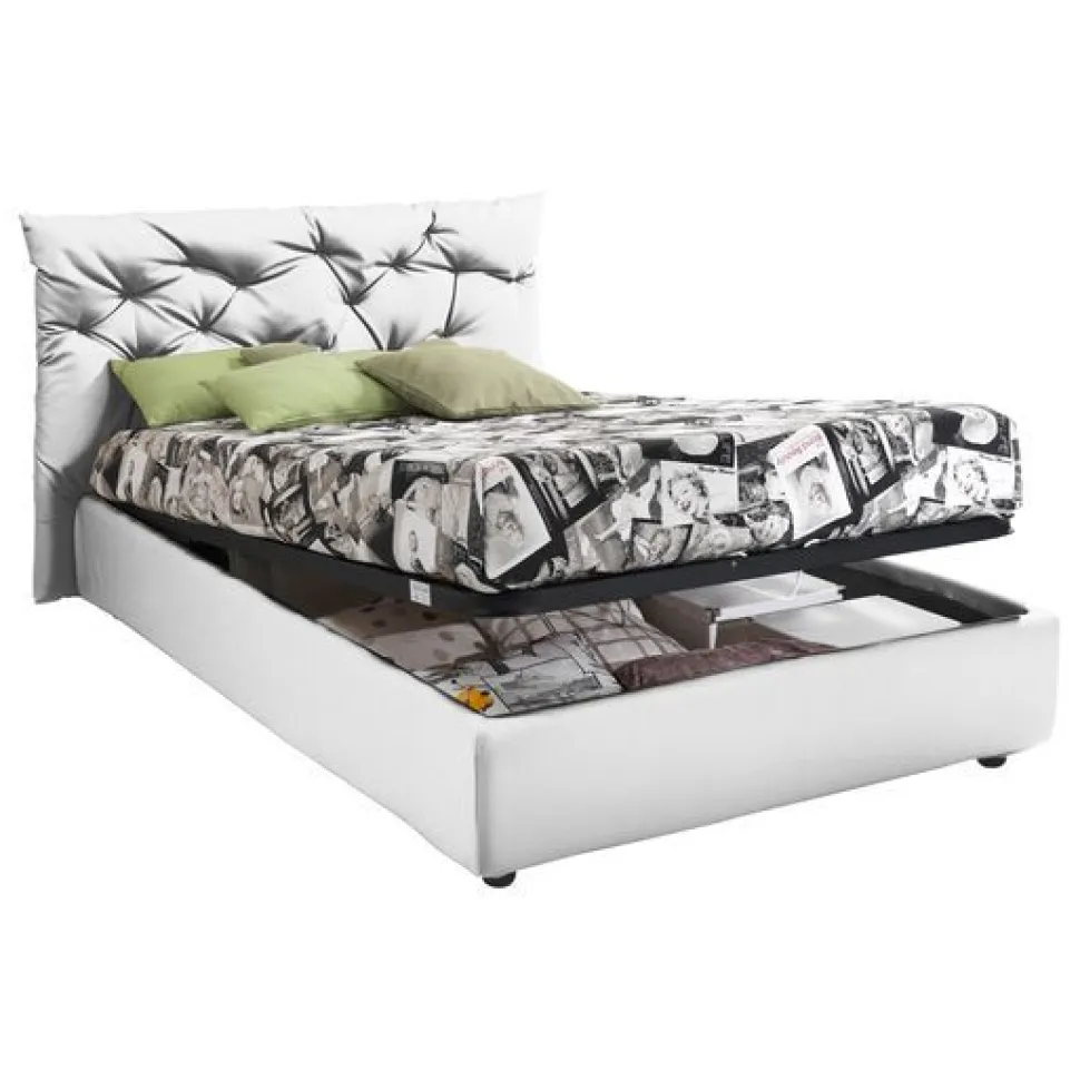 Letto una piazza e mezza contenitore in tessuto sfoderabile Toby linea Colorfull
