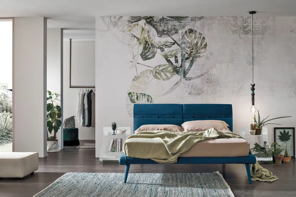 Letto una piazza e mezza Corfù linea Dreamer in finitura Blu