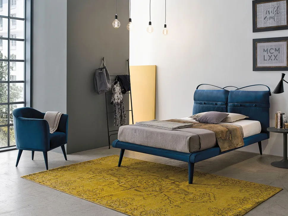 Letto una piazza e mezza Corfù Plus linea Dreamer in finitura Blu