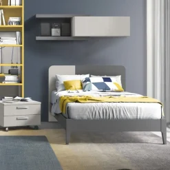 Letto una piazza e mezza in legno bicolore Valdo linea Airone