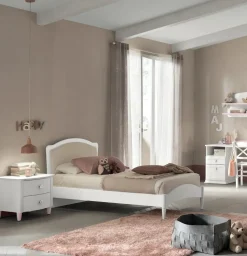 Letto una piazza e mezzo con inserto imbottito Meda linea Omega disponibile in vari colori
