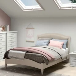 Letto una piazza e mezzo con inserto imbottito Meda linea Omega disponibile in vari colori