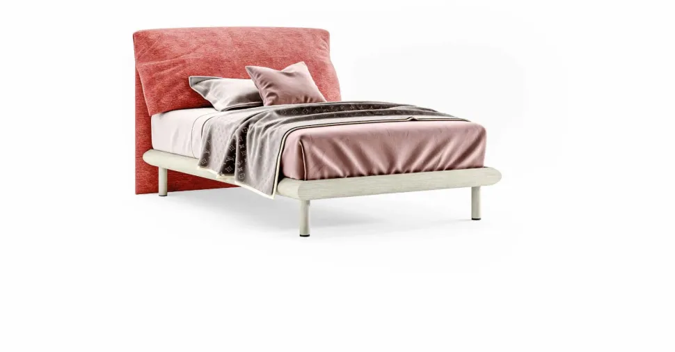 Letto una piazza e mezzo Maicol con testiera imbottita linea Colorfull disponibile in 3 versioni