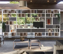 Libreria bifacciale componibile Living linea Contact disponibile in 30 colori