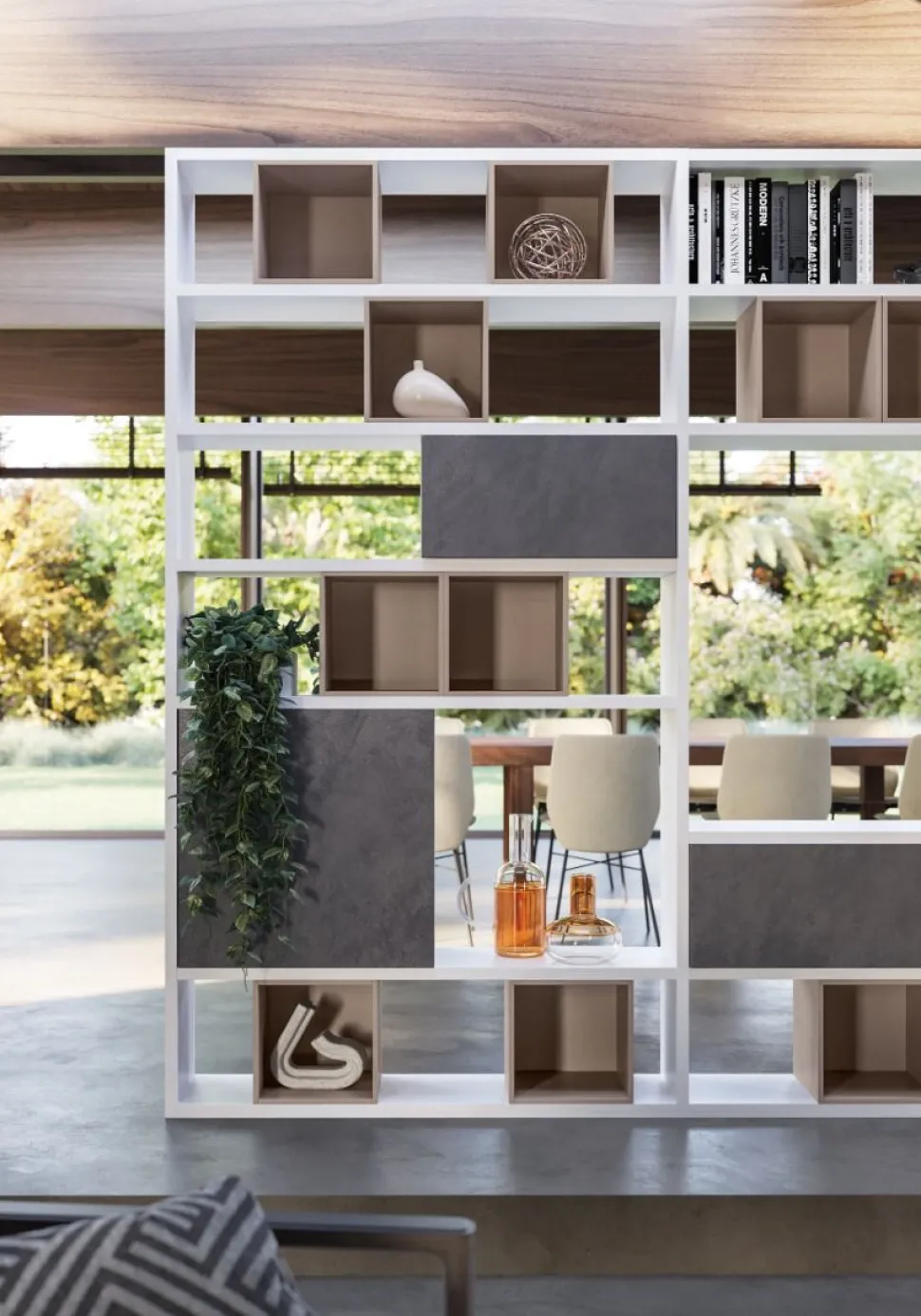 Libreria bifacciale componibile Living linea Contact disponibile in 30 colori