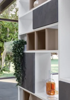Libreria bifacciale componibile Living linea Contact disponibile in 30 colori