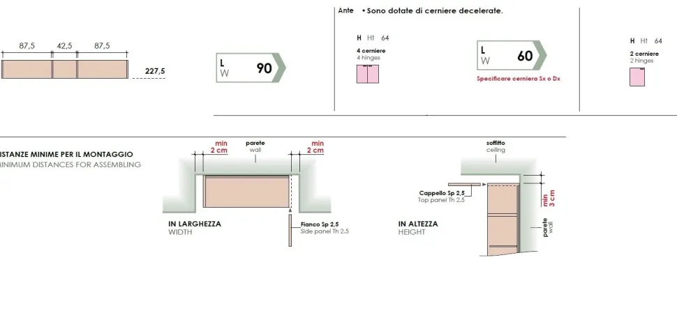 Libreria componibile Moderna scaffalatura con ante colorate Personalizzabili in 15 colorazioni