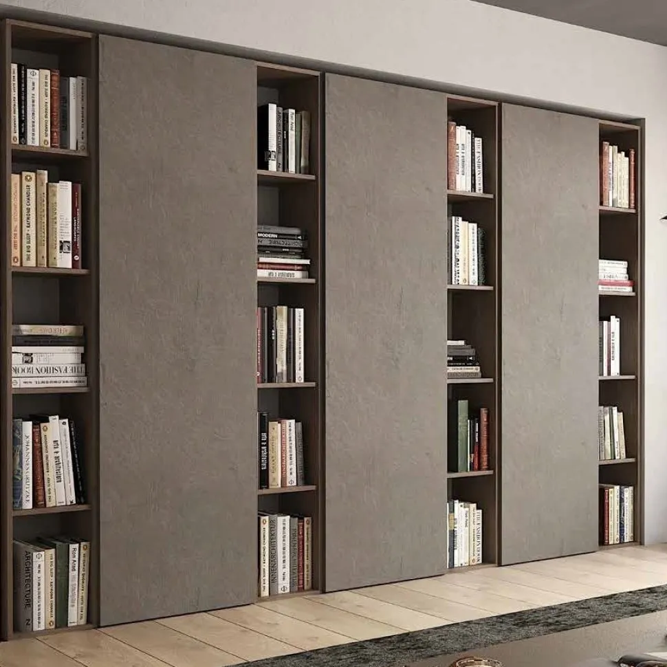 Libreria con ante battenti e vani a giorno personalizzabile Agata LARGE disponibile in varie finiture
