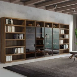 Libreria con ante in vetro reflex personalizzabile Pam linea Contact