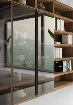 Libreria con ante in vetro reflex personalizzabile Pam linea Contact