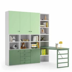 Libreria con scrivania incorporata Crush linea Colorfull disponibile in vari colori