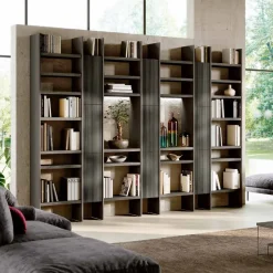 Libreria moderna componibile con mensole e pensili disponibile in vari colori