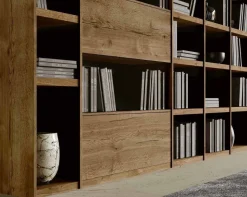 Libreria moderna componibile con mensole e ante in vetro Atos