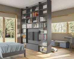 Libreria Modular con vano tv girevole linea Cosmo disponibile in vari colori