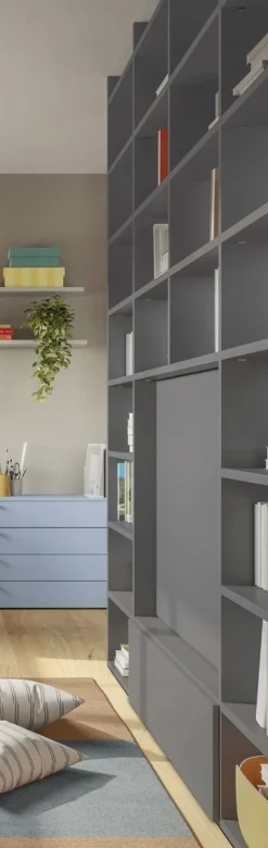 Libreria Modular con vano tv girevole linea Cosmo disponibile in vari colori
