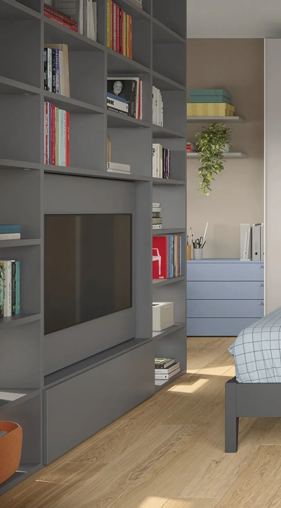 Libreria Modulare con Vano TV – Mobile Soggiorno Moderno