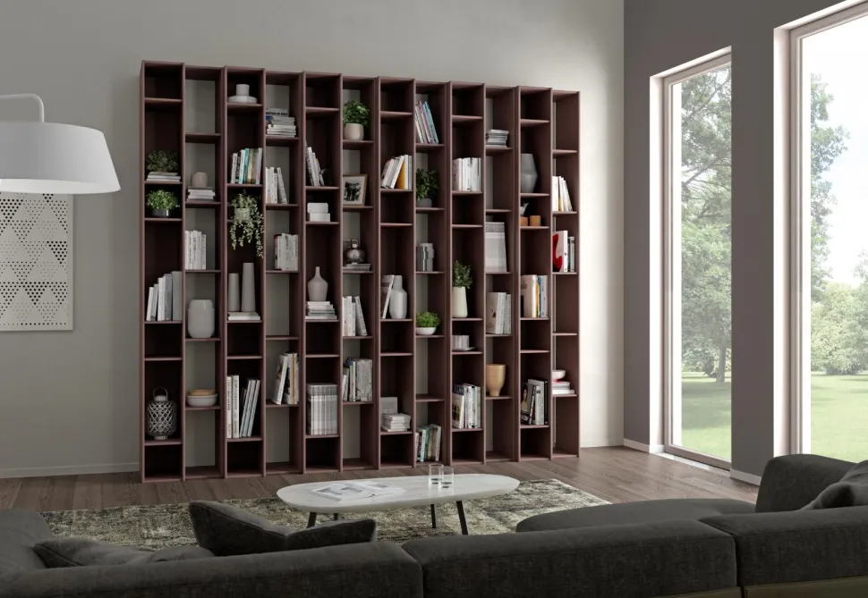 Libreria modulare Net linea Contact disponibile in 2 misure e 30 colori