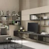 Libreria sospesa in metallo e legno in 21 colori personalizzabile