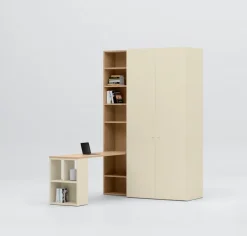 Libreria terminale con scrittoio incorporato disponibile in 8 misure e vari colori