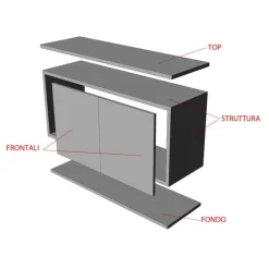 Madia ad angolo moderna personalizzabile H101,5 135 x 168 cm